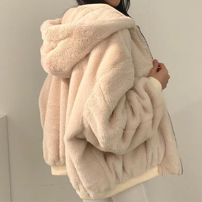Damen Winterjacke Oversize Fleece-Innenfutter Kuschelig