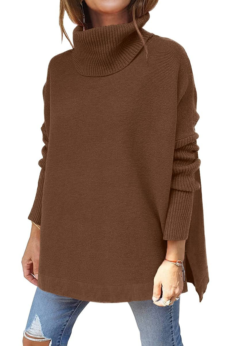 Eveloria Damen Rollkragenpullover Lockere Passform