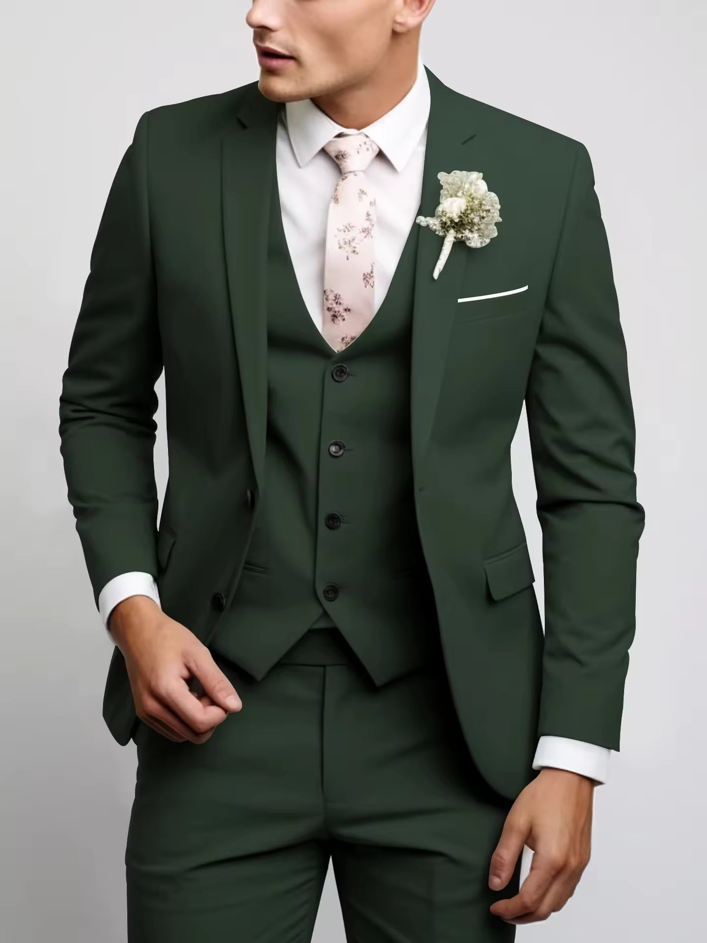 Herren 3-teiliger Anzug mit Weste Elegantes Business-Outfit