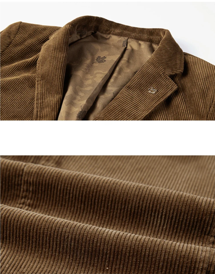 Herren Cord-Blazer Braun Klassisch