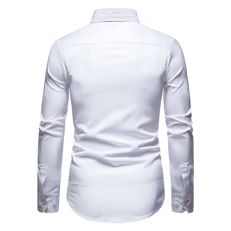 Herren Hemd Paisley Muster Baumwolle Blau