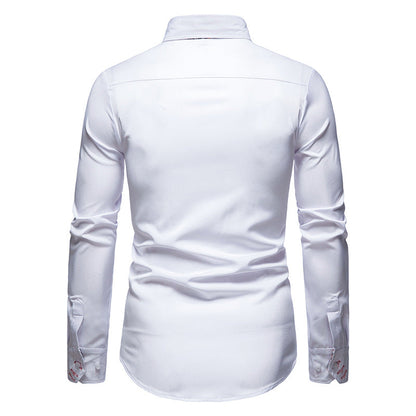 Herren Hemd Paisley Muster Baumwolle Blau
