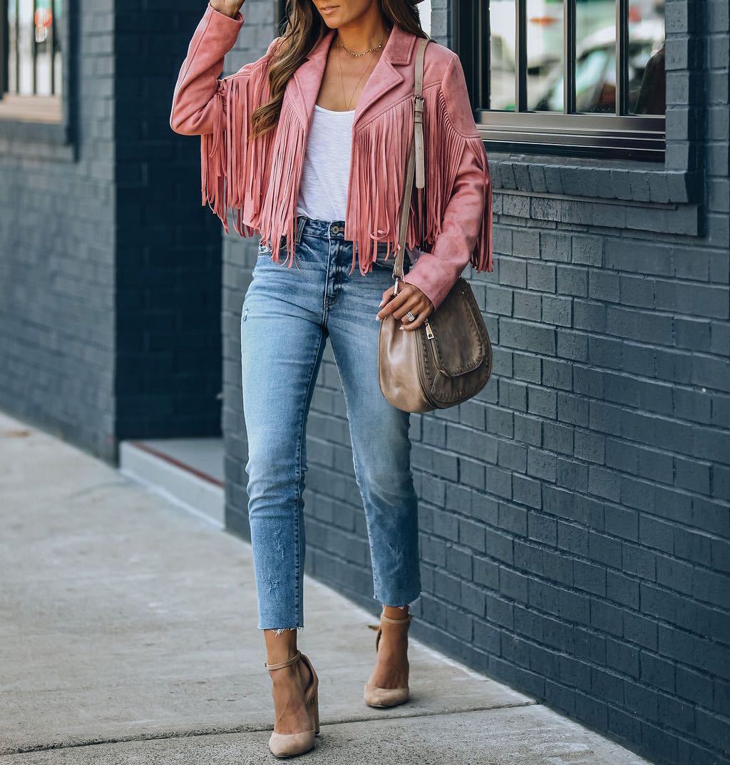Eveloria Damen Fransenjacke