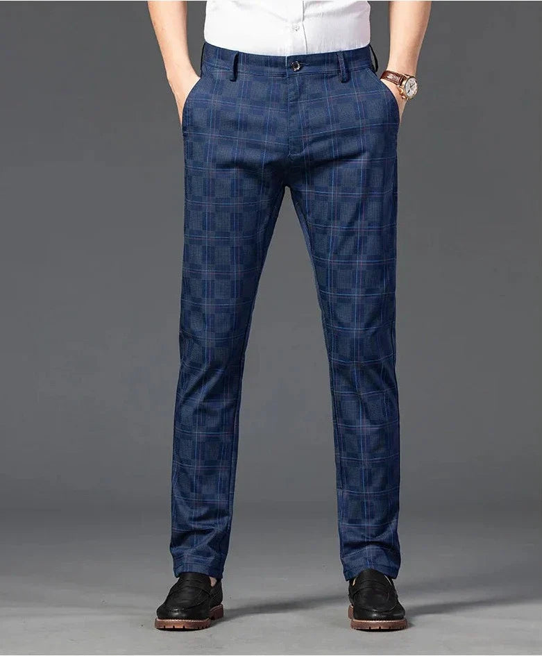 Herren Maßgeschneiderte Karierten Hosen Slim Fit