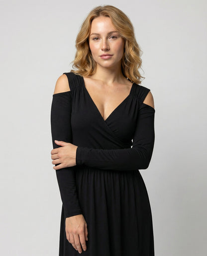 Elegantes Damen Maxikleid mit Schlitz