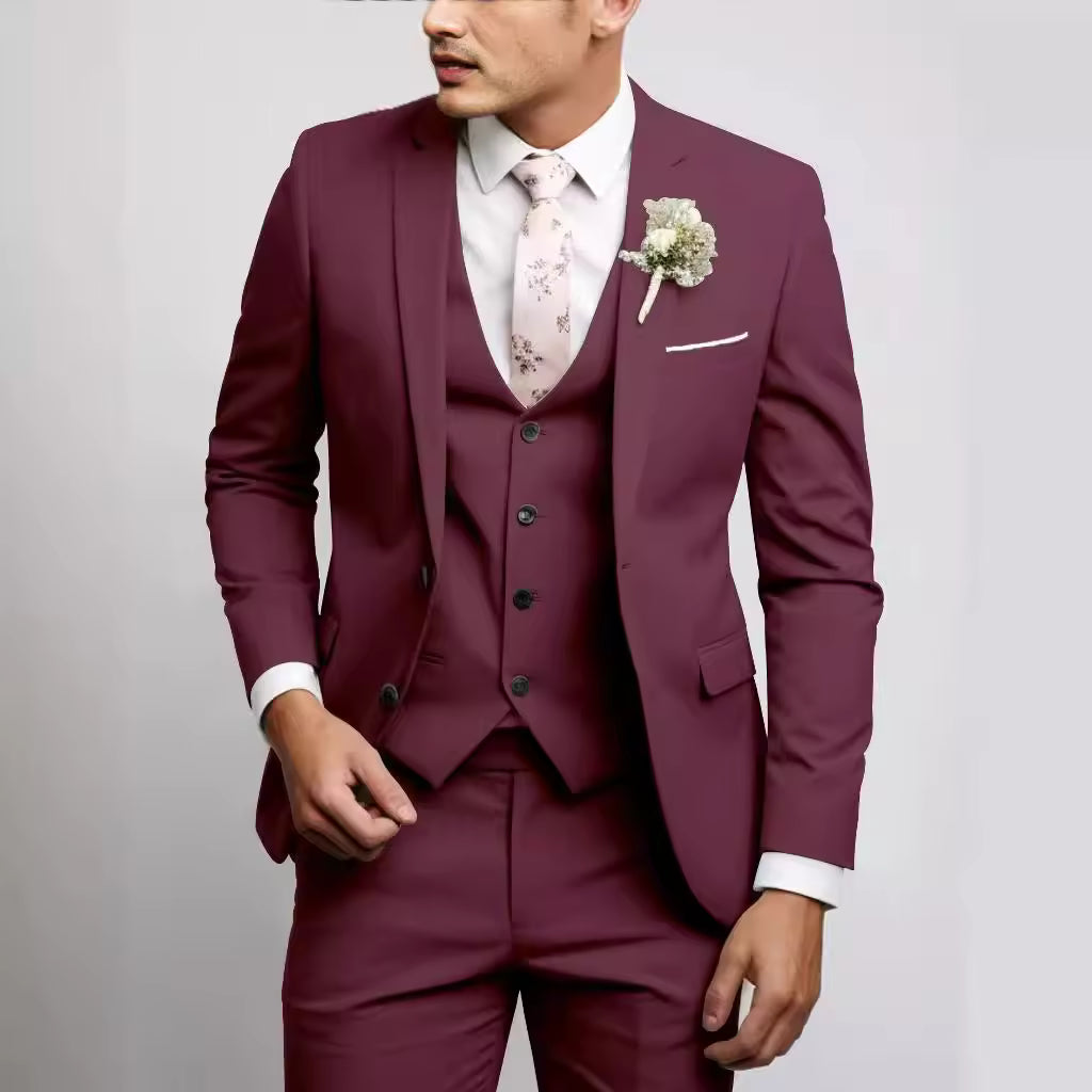 Herren 3-teiliger Anzug mit Weste Elegantes Business-Outfit