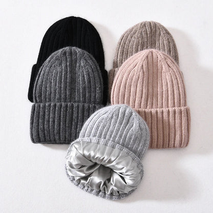 Unisex Strickmütze Gerippt Warm