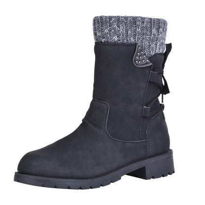 Eveloria Damen Stiefel Retro Metall Schnalle