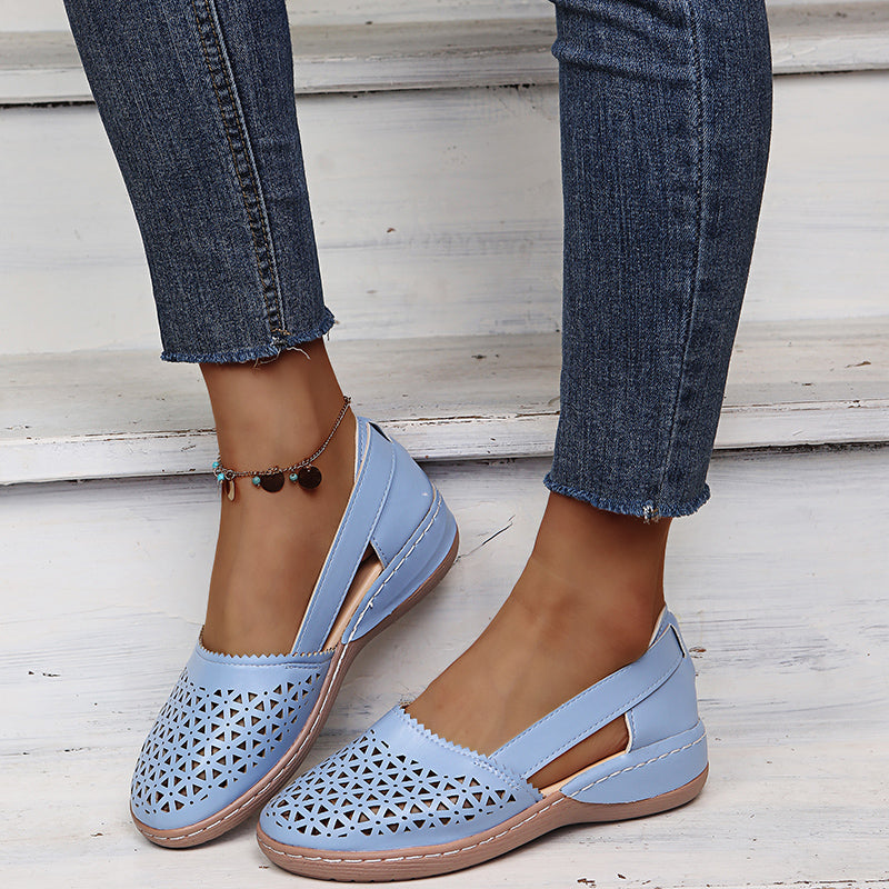 Eveloria Damen Retro Flache Sandalen Atmungsaktives Material