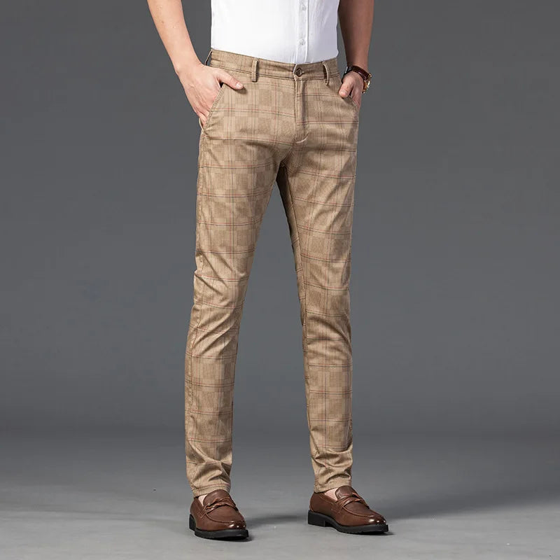 Herren Maßgeschneiderte Karierten Hosen Slim Fit