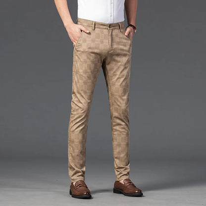 Herren Maßgeschneiderte Karierten Hosen Slim Fit
