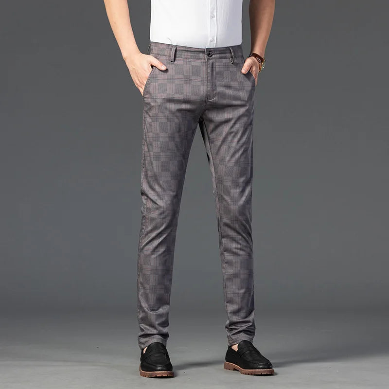 Herren Maßgeschneiderte Karierten Hosen Slim Fit