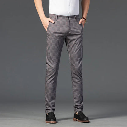 Herren Maßgeschneiderte Karierten Hosen Slim Fit