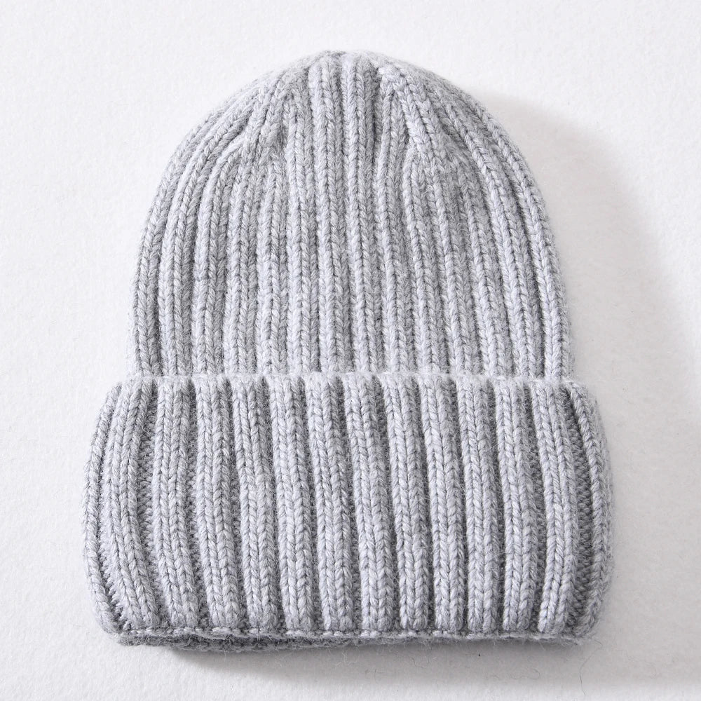 Unisex Strickmütze Gerippt Warm