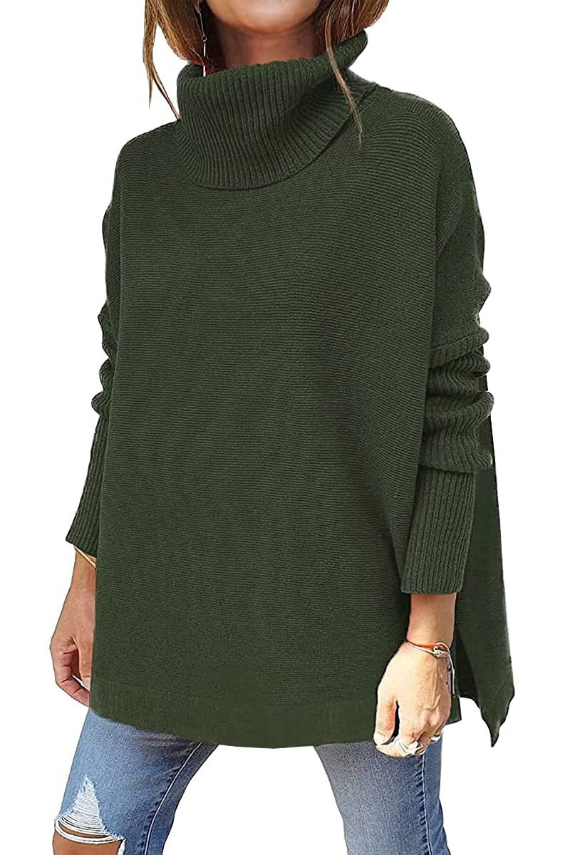 Eveloria Damen Rollkragenpullover Lockere Passform