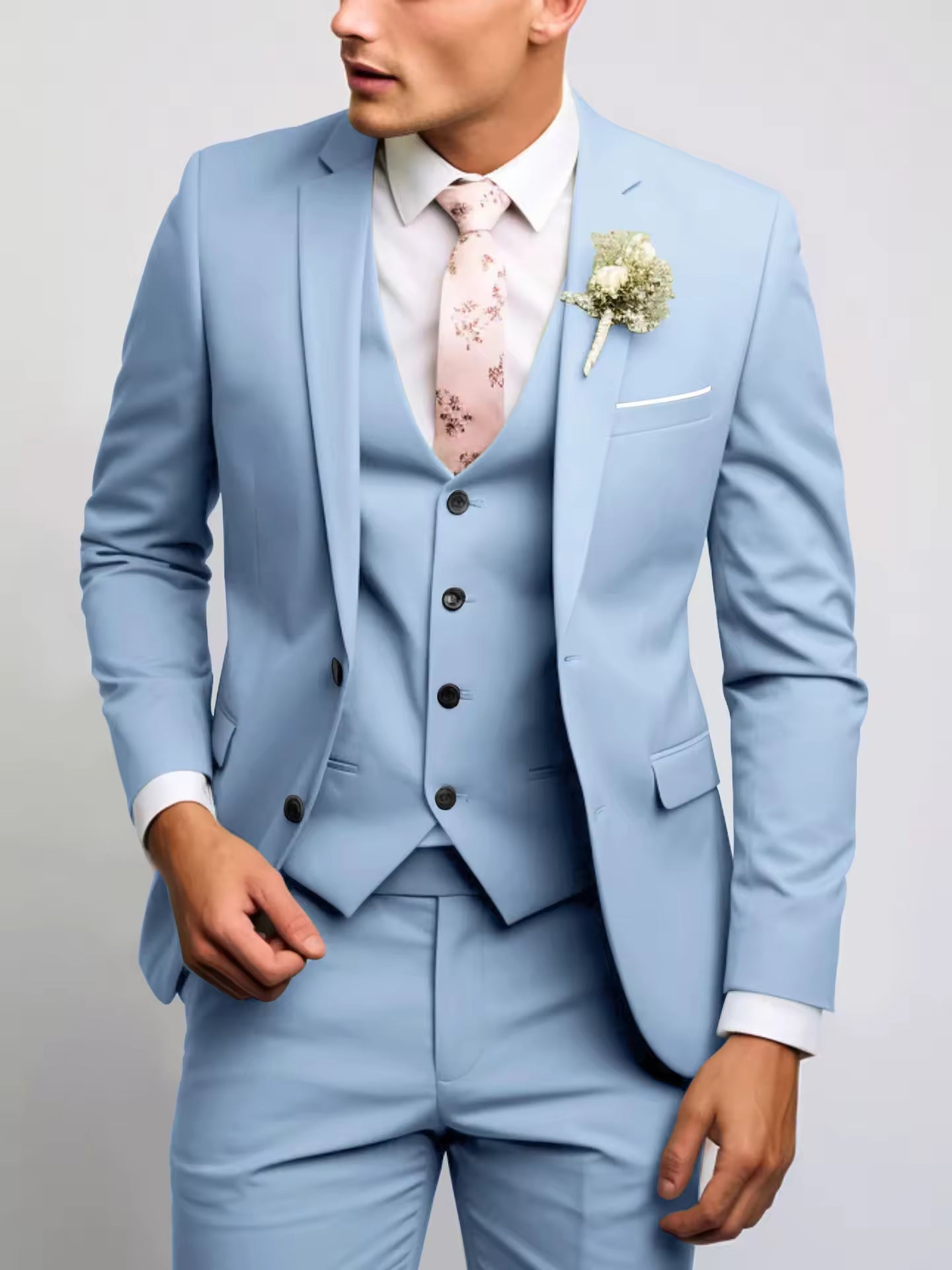Herren 3-teiliger Anzug mit Weste Elegantes Business-Outfit