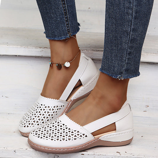 Eveloria Damen Retro Flache Sandalen Atmungsaktives Material - Eveloria