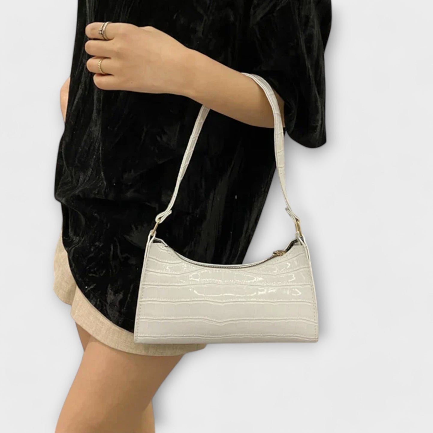 Damen Klassische Schultertasche Leder