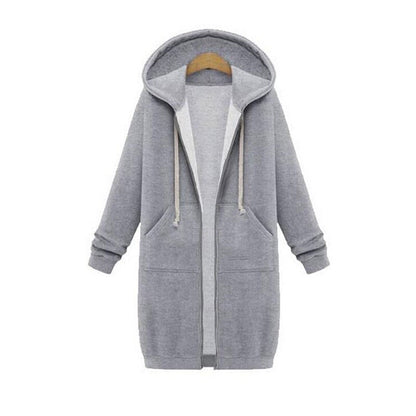 Eveloria Damen Langarm Sweatshirt Oversized Grau
