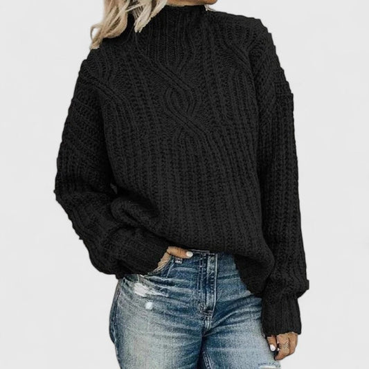 Damen Gerippter Winterpullover Langärmlig - Eveloria