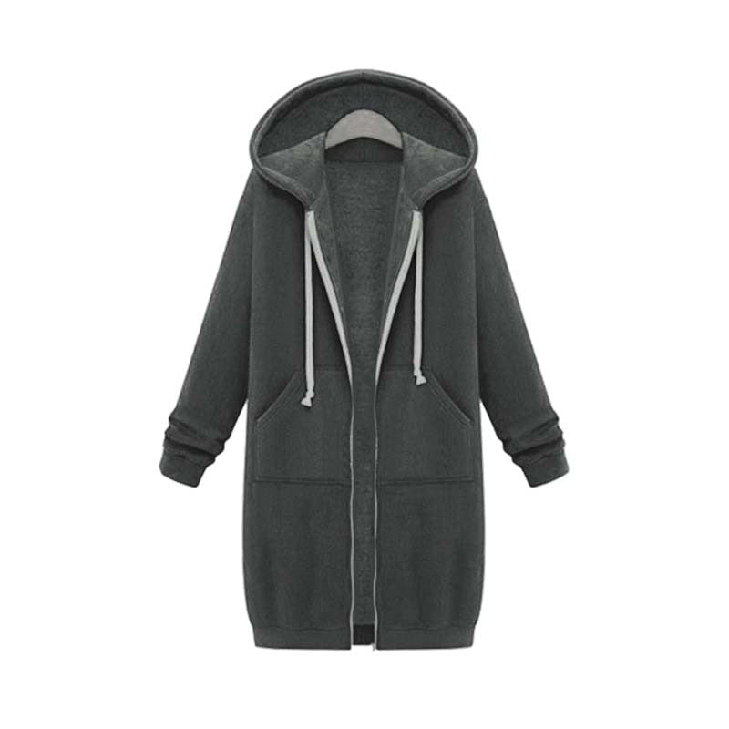 Eveloria Damen Langarm Sweatshirt Oversized Grau