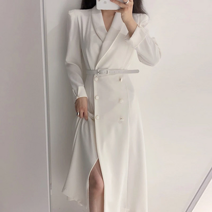 Damen Trenchcoat Maßgeschneidert Doppelreihig Lang