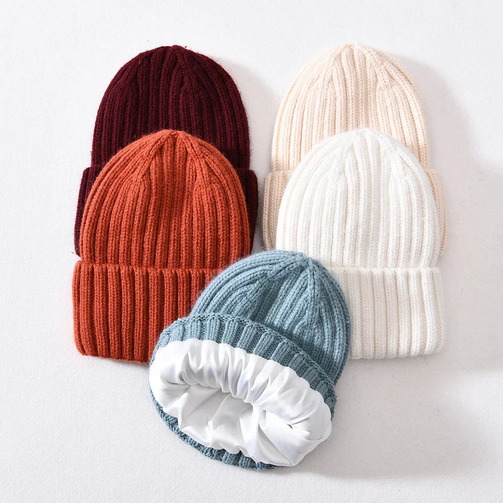 Unisex Strickmütze Gerippt Warm
