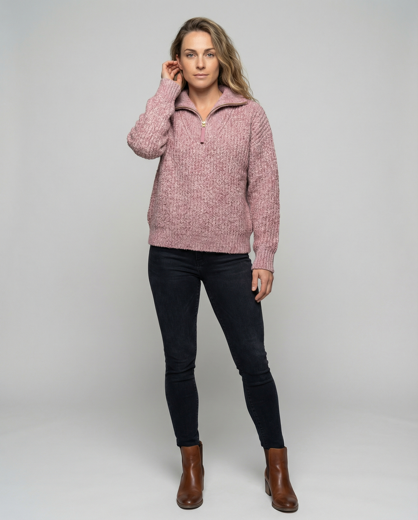 Damen Pullover Reißverschluss - Eveloria