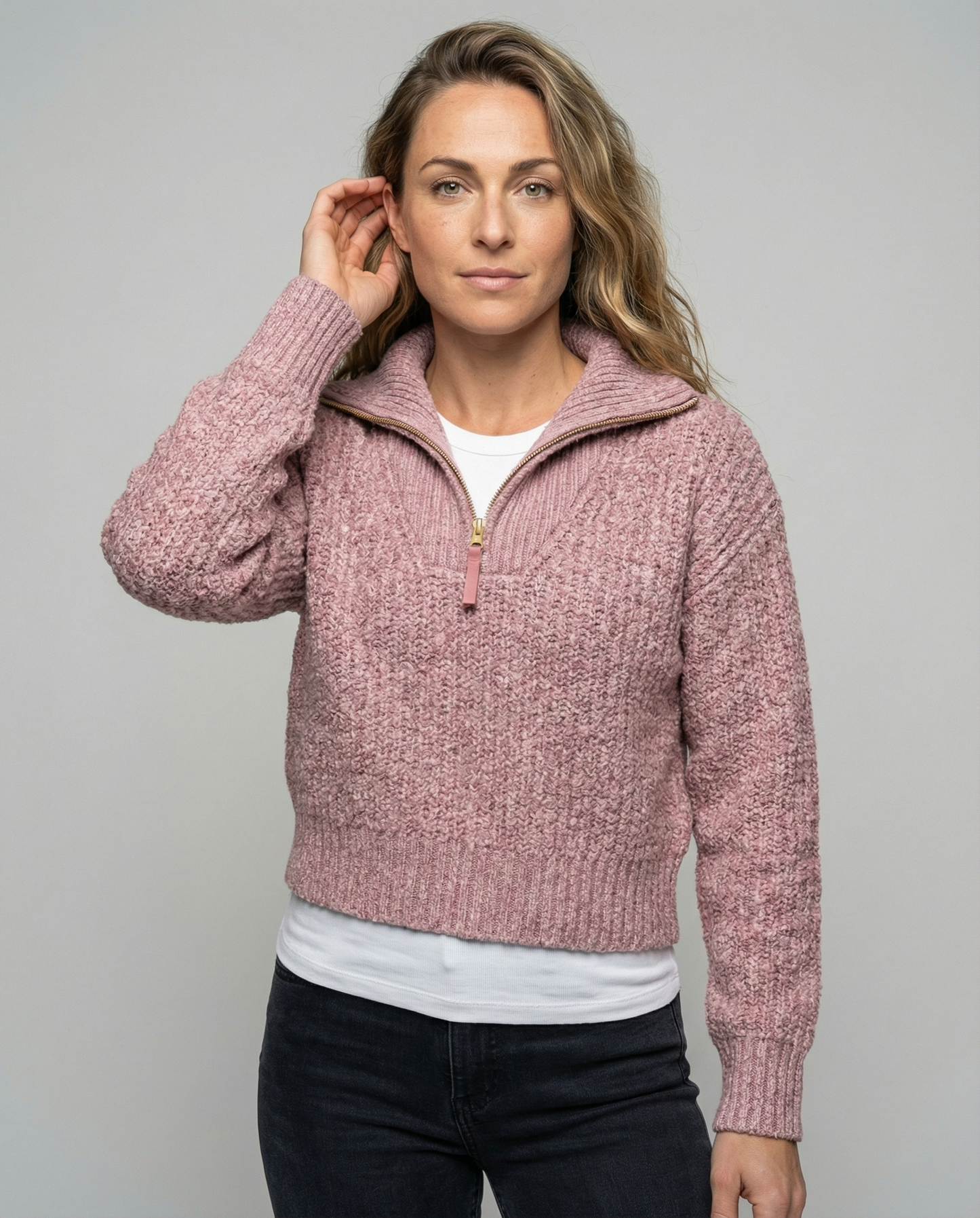 Damen Pullover Reißverschluss