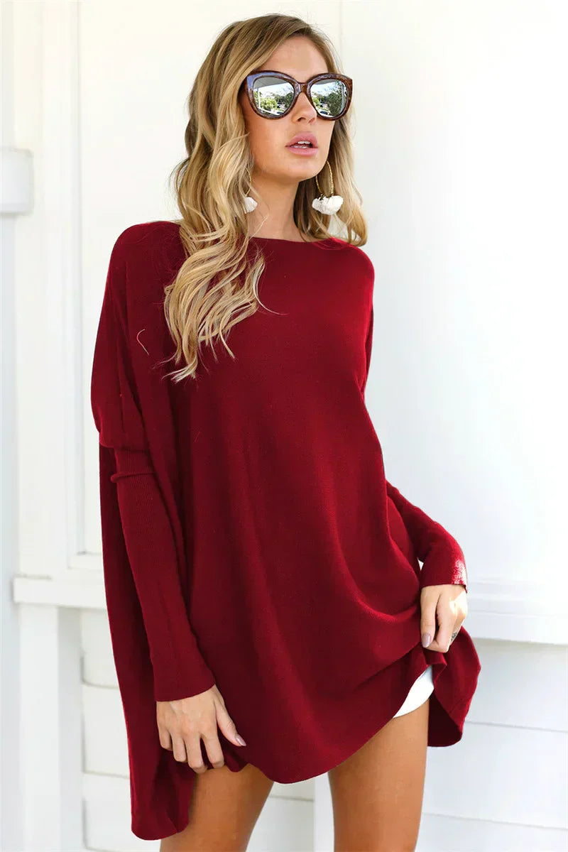 Eveloria Damen Pullover Oversized Weiches Strick Langarm