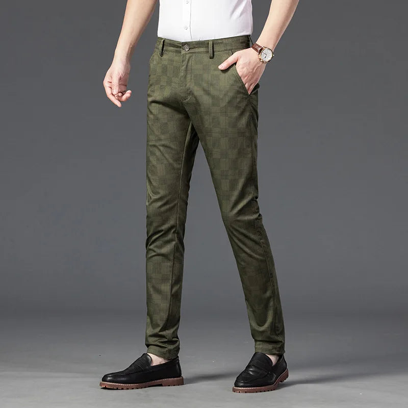 Herren Maßgeschneiderte Karierten Hosen Slim Fit