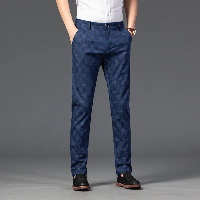 Herren Maßgeschneiderte Karierten Hosen Slim Fit