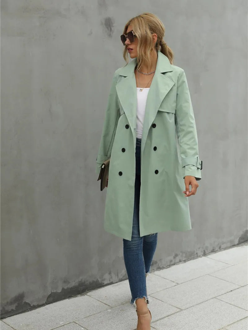 Eveloria Damen Trenchcoat Stilvoll