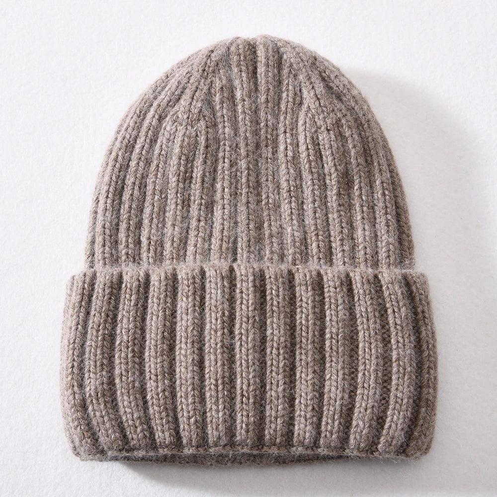 Unisex Strickmütze Gerippt Warm