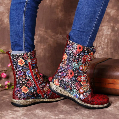 Eveloria Damen Stiefel Retro Metall Schnalle