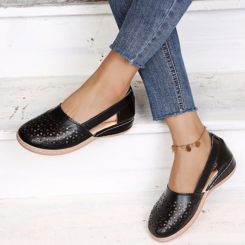 Eveloria Damen Retro Flache Sandalen Atmungsaktives Material