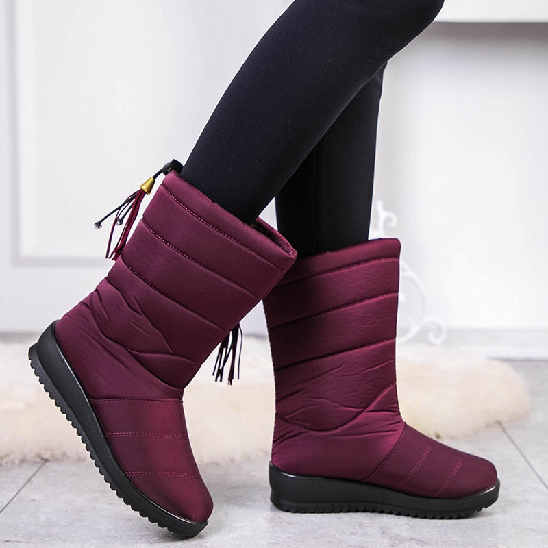 Damen Winterstiefel Gefüttert Warm Rutschfest