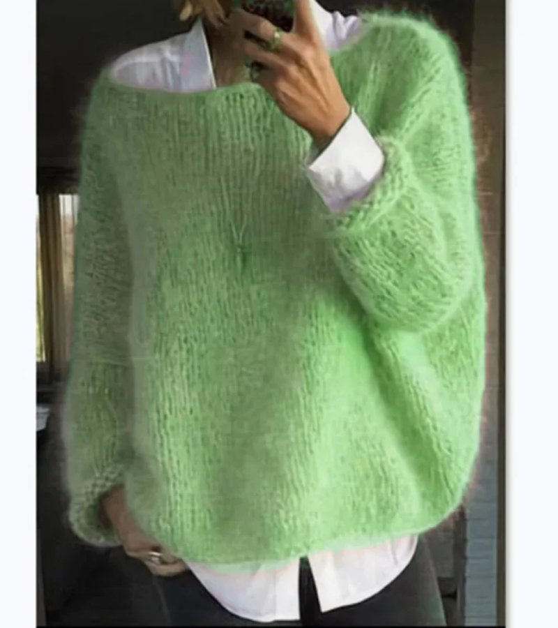 Damen Oversize Strickpullover Weich Gemütlich