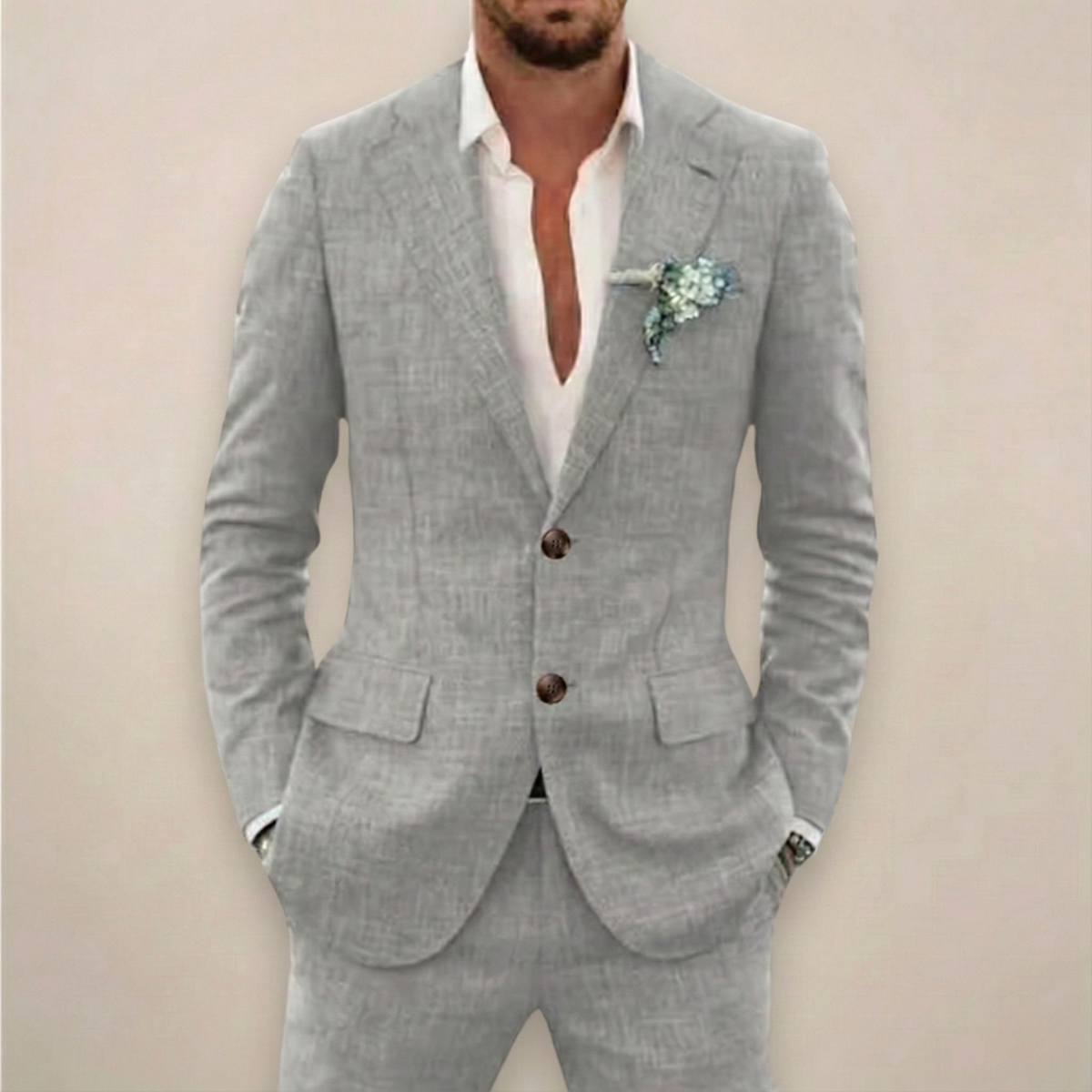Herren Slim-Fit Anzug Set Frühjahr