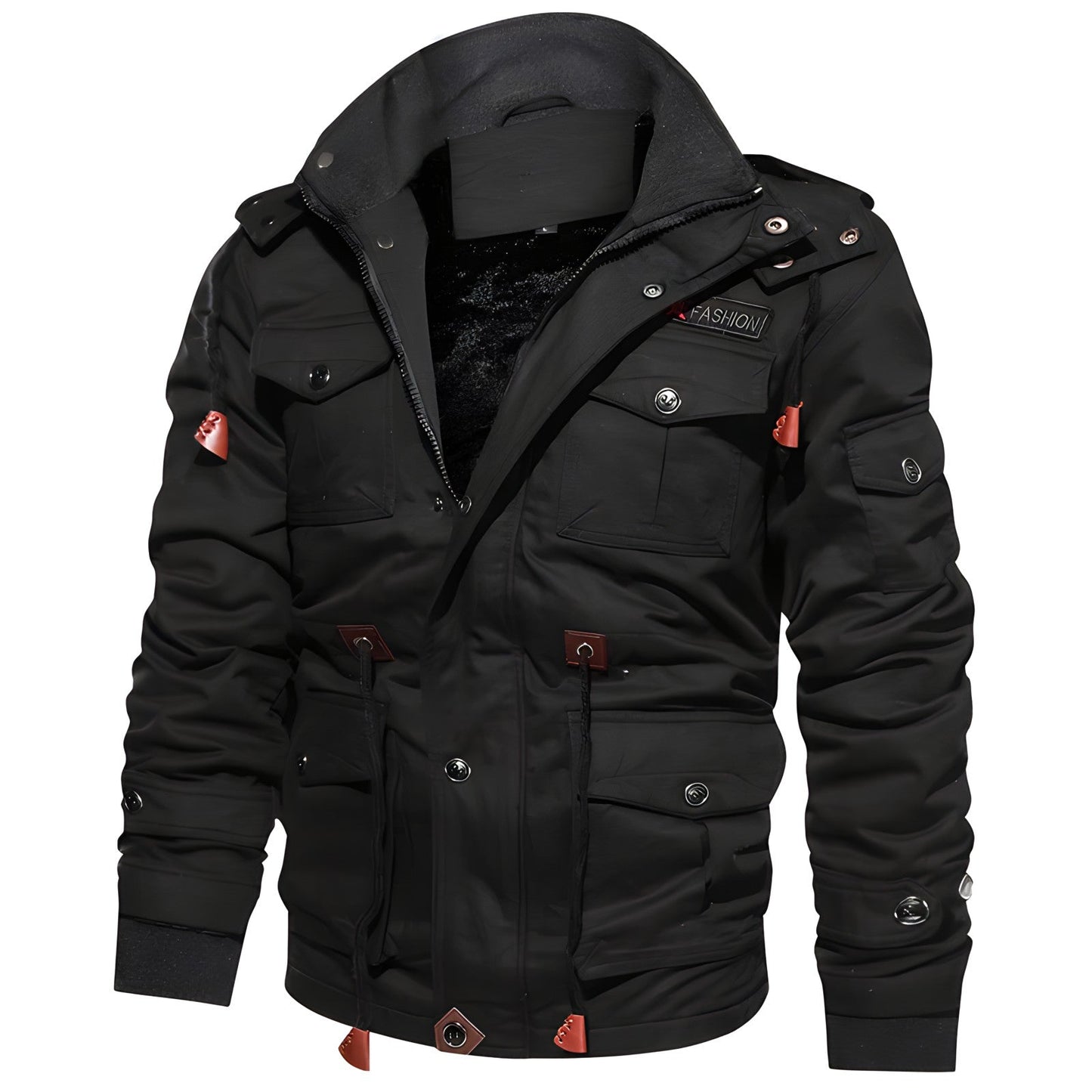 Herren Winterpufferjacke Kapuze Warm Gefüttert