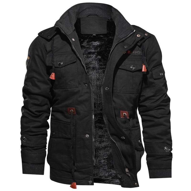Herren Winterjacke Warm Gefüttert mit Kapuze, Mehreren Taschen, - Eveloria