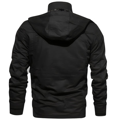 Herren Winterpufferjacke Kapuze Warm Gefüttert