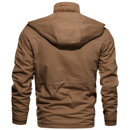 Herren Winterpufferjacke Kapuze Warm Gefüttert