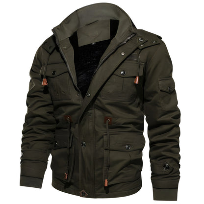 Herren Militärjacke Kapuze Mehrfach-Taschen Funktionales Design - Eveloria