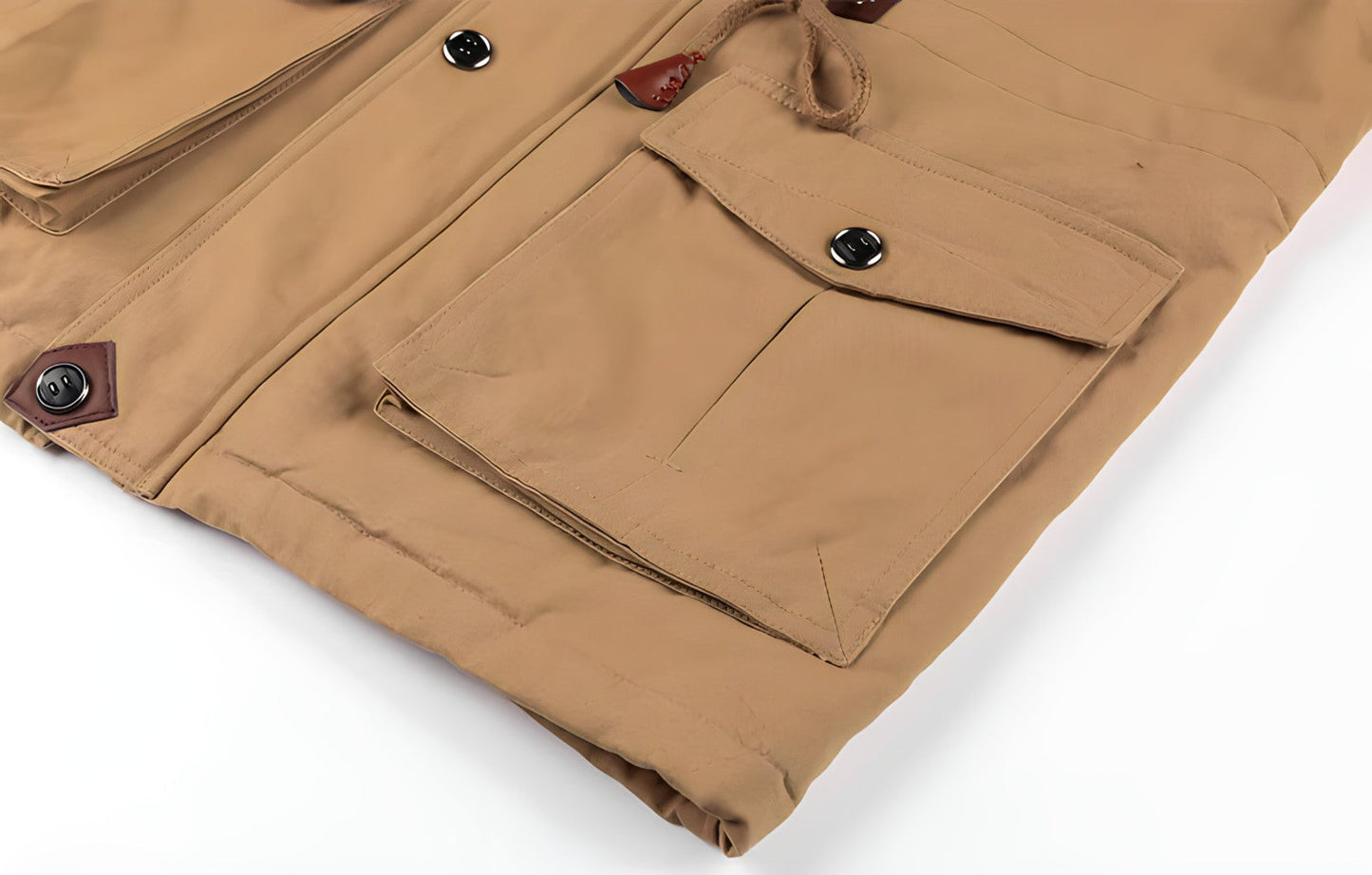 Herren Militärjacke Kapuze Mehrfach-Taschen Funktionales Design