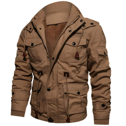 Herren Winterpufferjacke Kapuze Warm Gefüttert