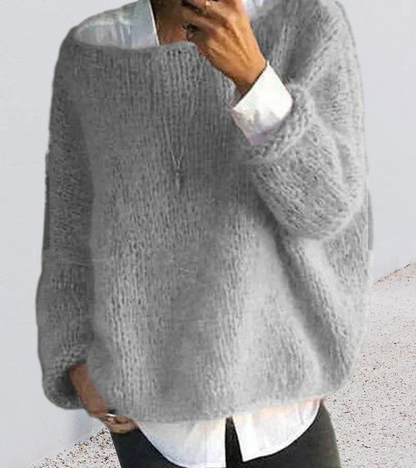 Damen Oversize Strickpullover Weich Gemütlich