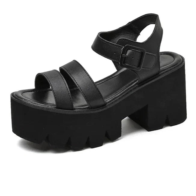 Eveloria Damen Plattform Sandalen Chunky