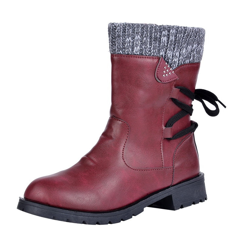 Eveloria Damen Stiefel Retro Metall Schnalle