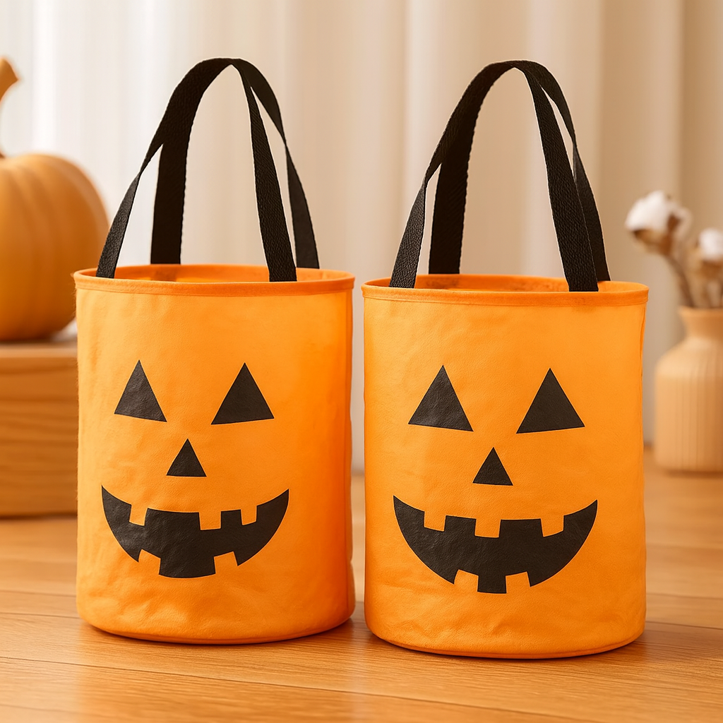 Kürbistasche LED Lichter Halloween Trick-or-Treat-Beutel Schwarz - Eveloria